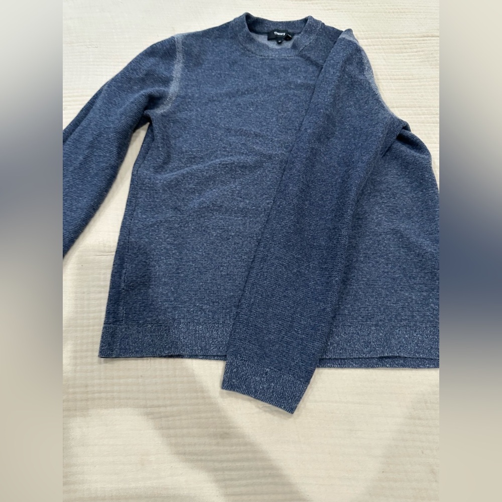 Theory Men's Blue Merino Blend Sweater